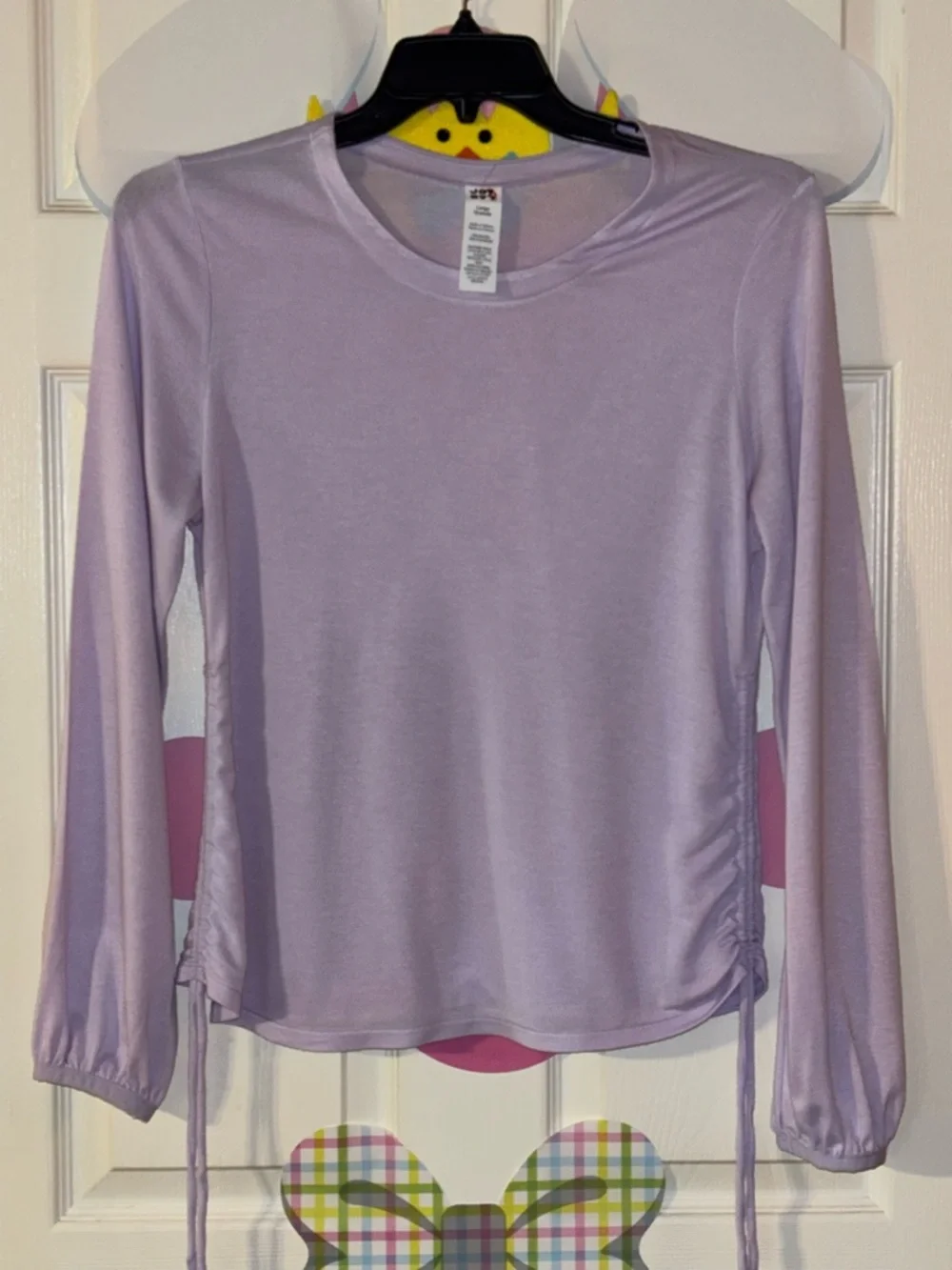 JoyLab Lavender Long-Sleeve Side-Tie Top